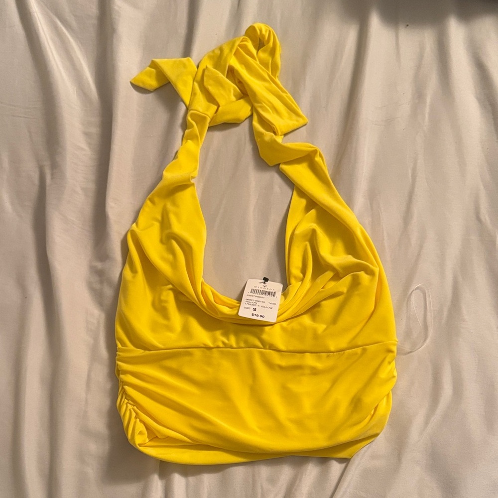 Windsor canary yellow halter top. NWT. Size S